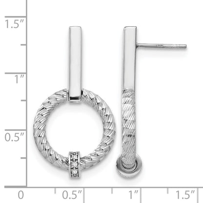 Sterlingsilber Poliert Zirkonia Diamantiert Stecker Ohrhänger