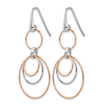 Ss/roségoldbeschichtet Sterlingsilber Rose-vergoldet Diamantiert Ohrhänger