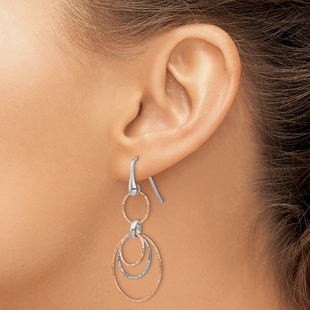 Ss/roségoldbeschichtet Sterlingsilber Rose-vergoldet Diamantiert Ohrhänger