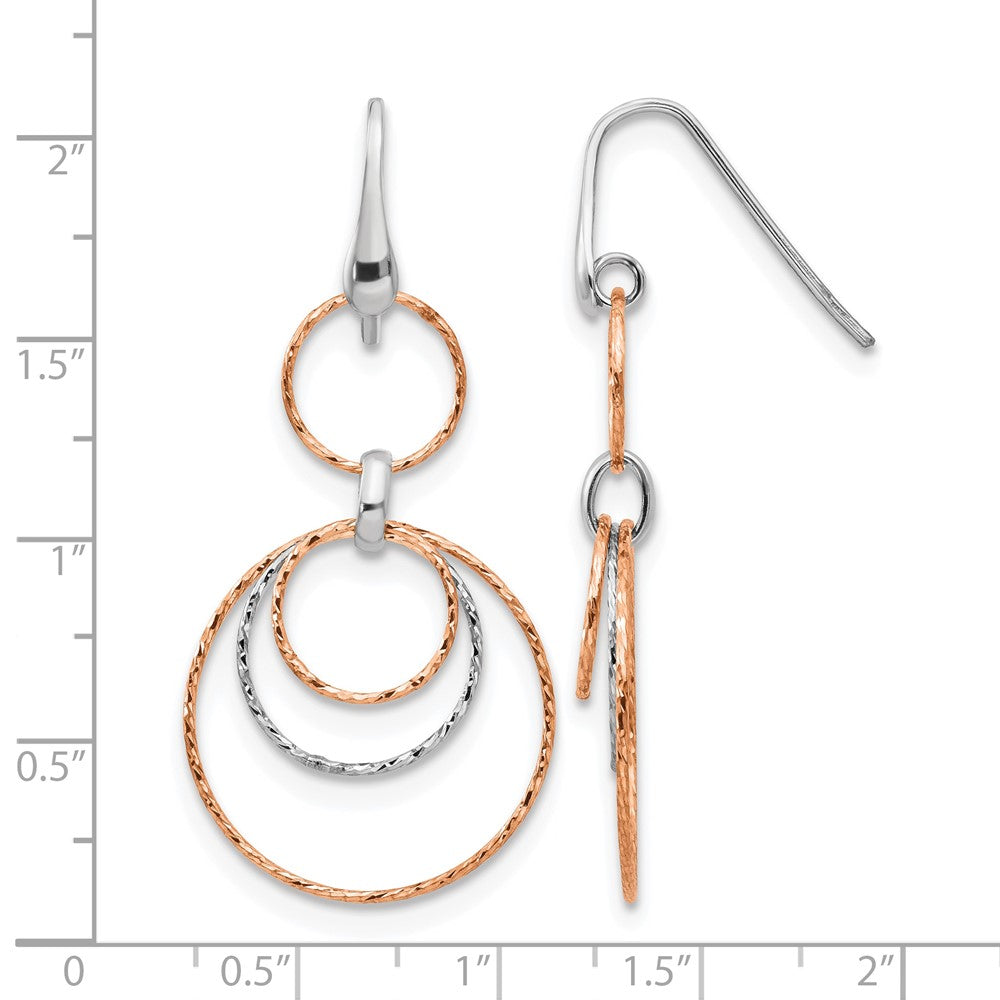 Ss/roségoldbeschichtet Sterlingsilber Rose-vergoldet Diamantiert Ohrhänger