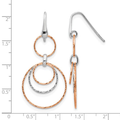 Ss/roségoldbeschichtet Sterlingsilber Rose-vergoldet Diamantiert Ohrhänger