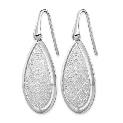 Sterlingsilber Rhodiniert Plt Gebürstet/polished Lasergeschnitten Ohrhänger