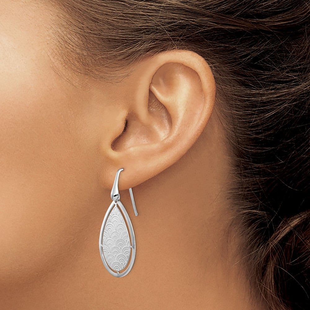 Sterlingsilber Rhodiniert Plt Gebürstet/polished Lasergeschnitten Ohrhänger