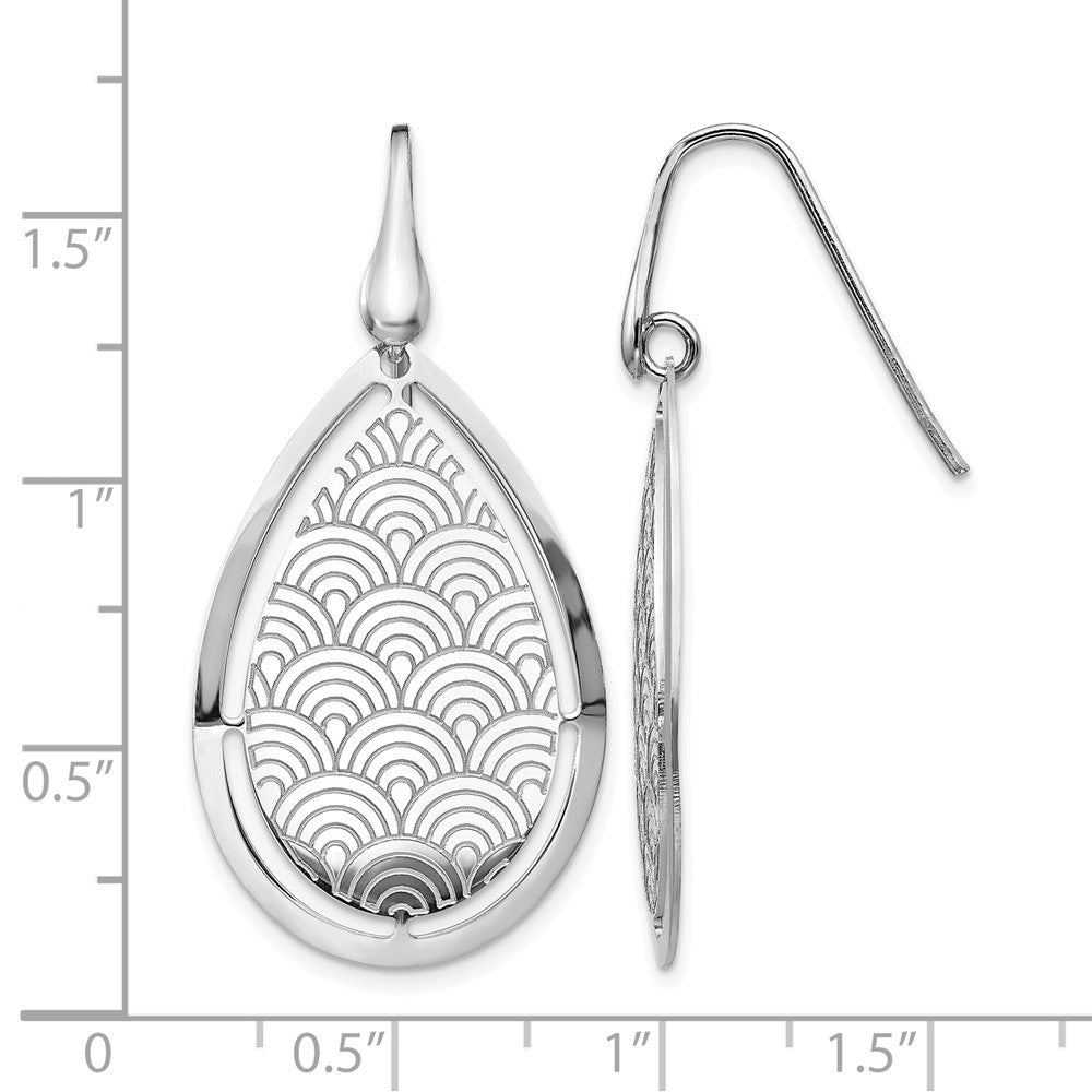 Sterlingsilber Rhodiniert Plt Gebürstet/polished Lasergeschnitten Ohrhänger