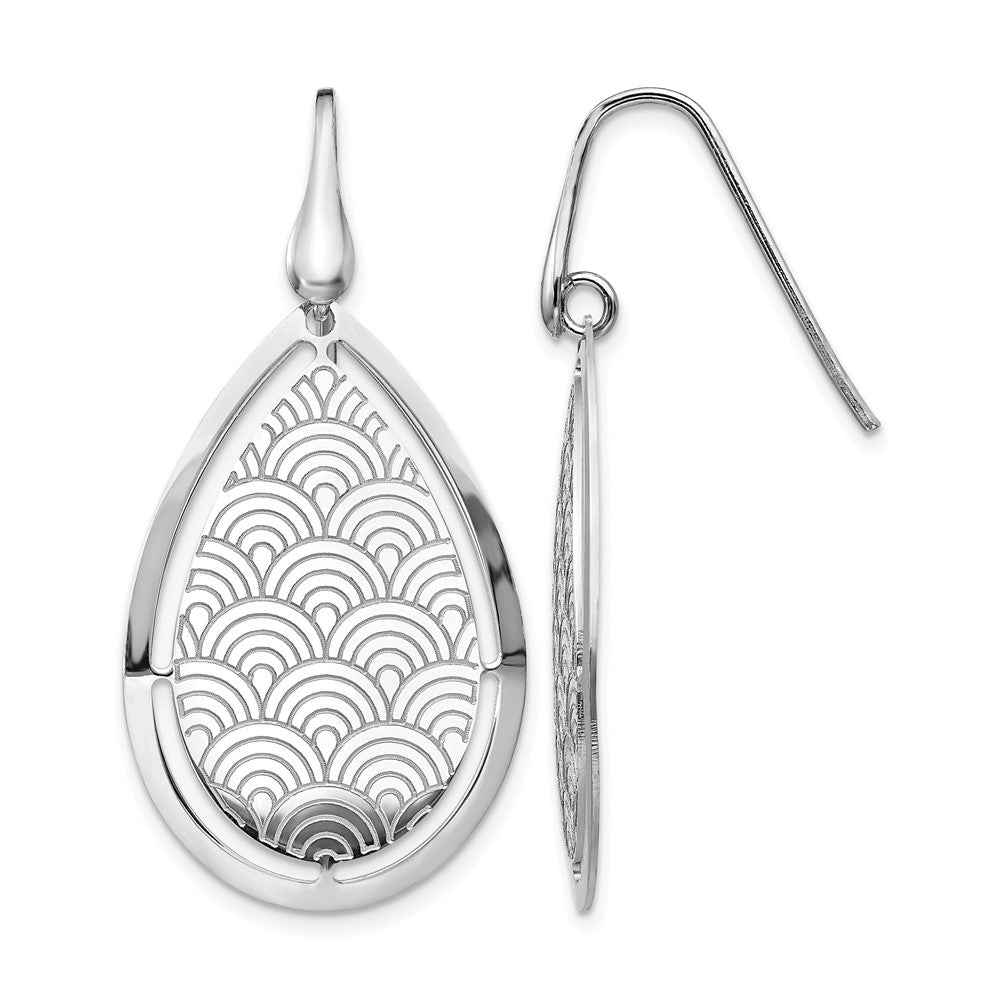 Sterlingsilber Rhodiniert Plt Gebürstet/polished Lasergeschnitten Ohrhänger