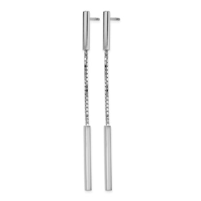 Sterlingsilber Rhod Platin Poliert Stab Stecker Ohrhänger