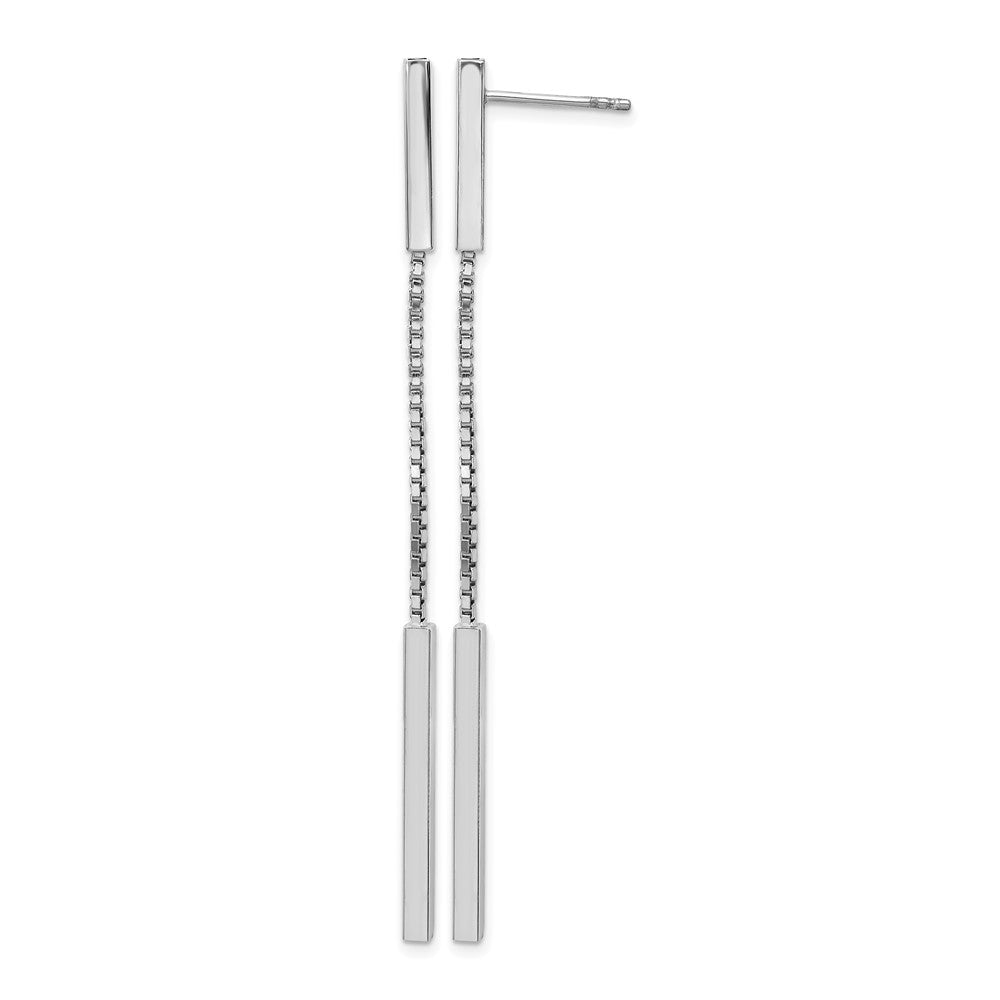 Sterlingsilber Rhod Platin Poliert Stab Stecker Ohrhänger
