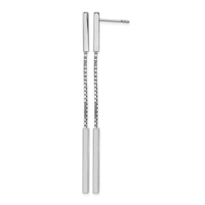 Sterlingsilber Rhod Platin Poliert Stab Stecker Ohrhänger