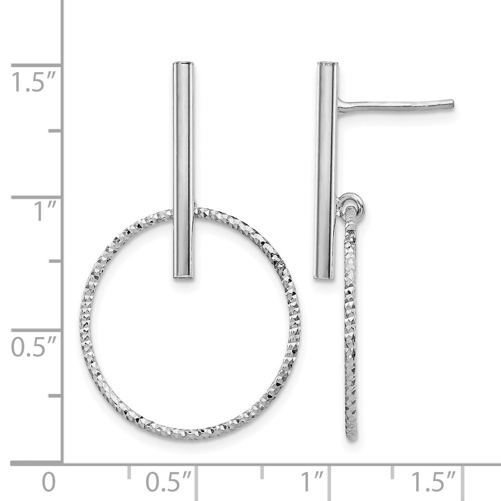 Sterlingsilber Rhod Radiant Essence Diamantiert Stecker Ohrhänger