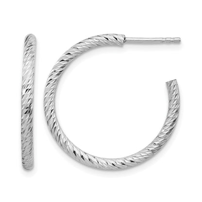 Sterlingsilber Rhod Radiant Essence Diamantiert Creolen