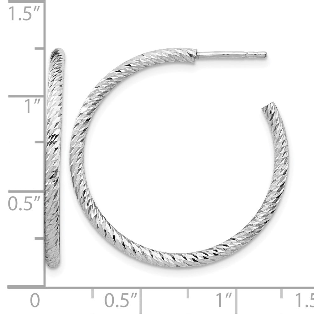 Sterlingsilber Rhod Radiant Essence Diamantiert Stecker Ohrhänger