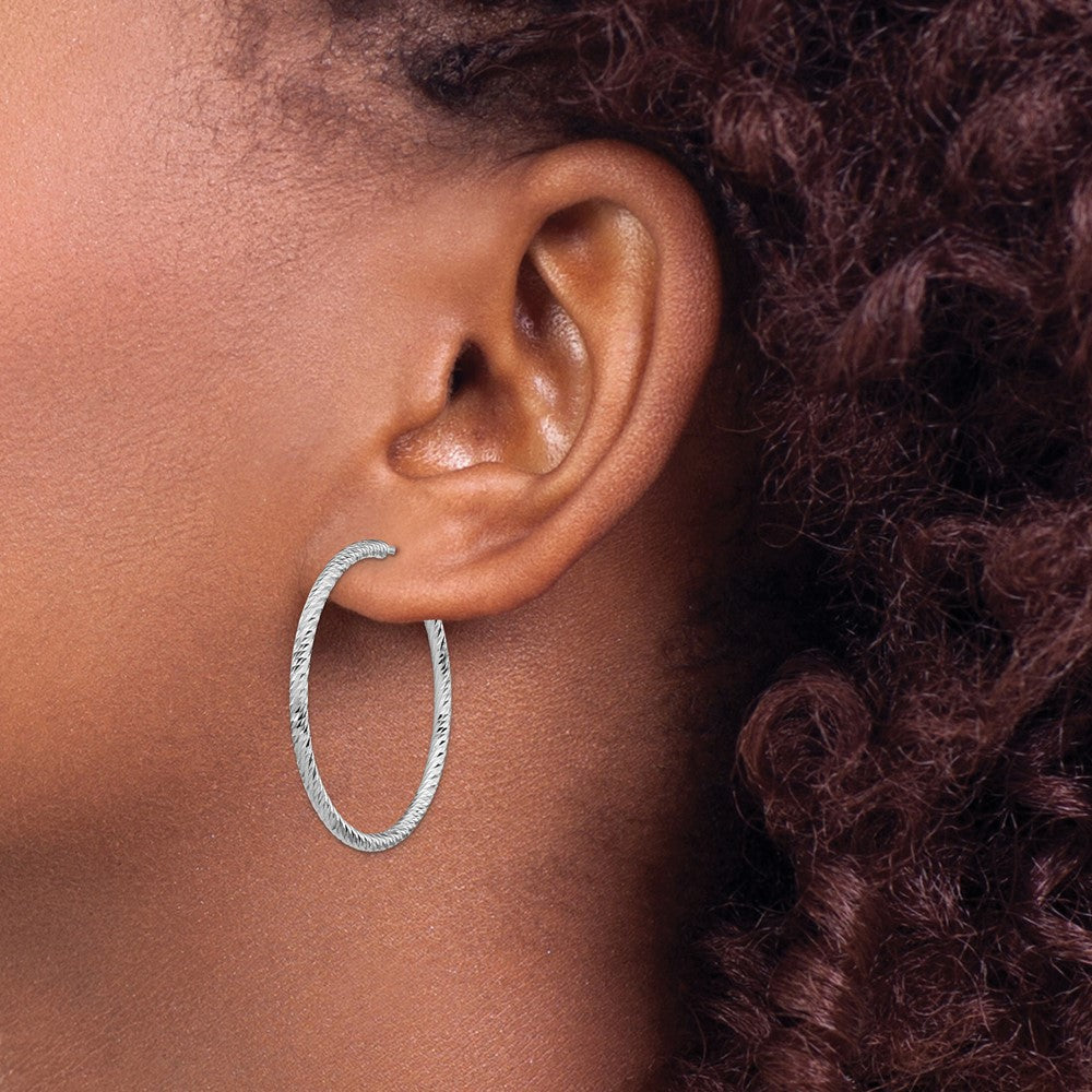 Sterlingsilber Rhod Radiant Essence Diamantiert Stecker Ohrhänger
