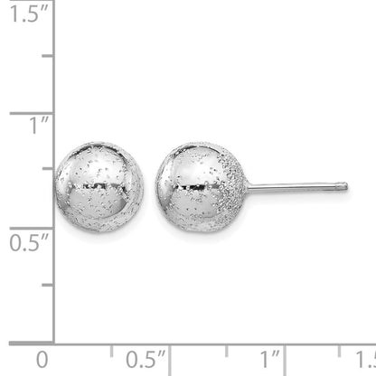 Sterlingsilber Rhod Radiant Essence 10mm Kugel Ohrstecker