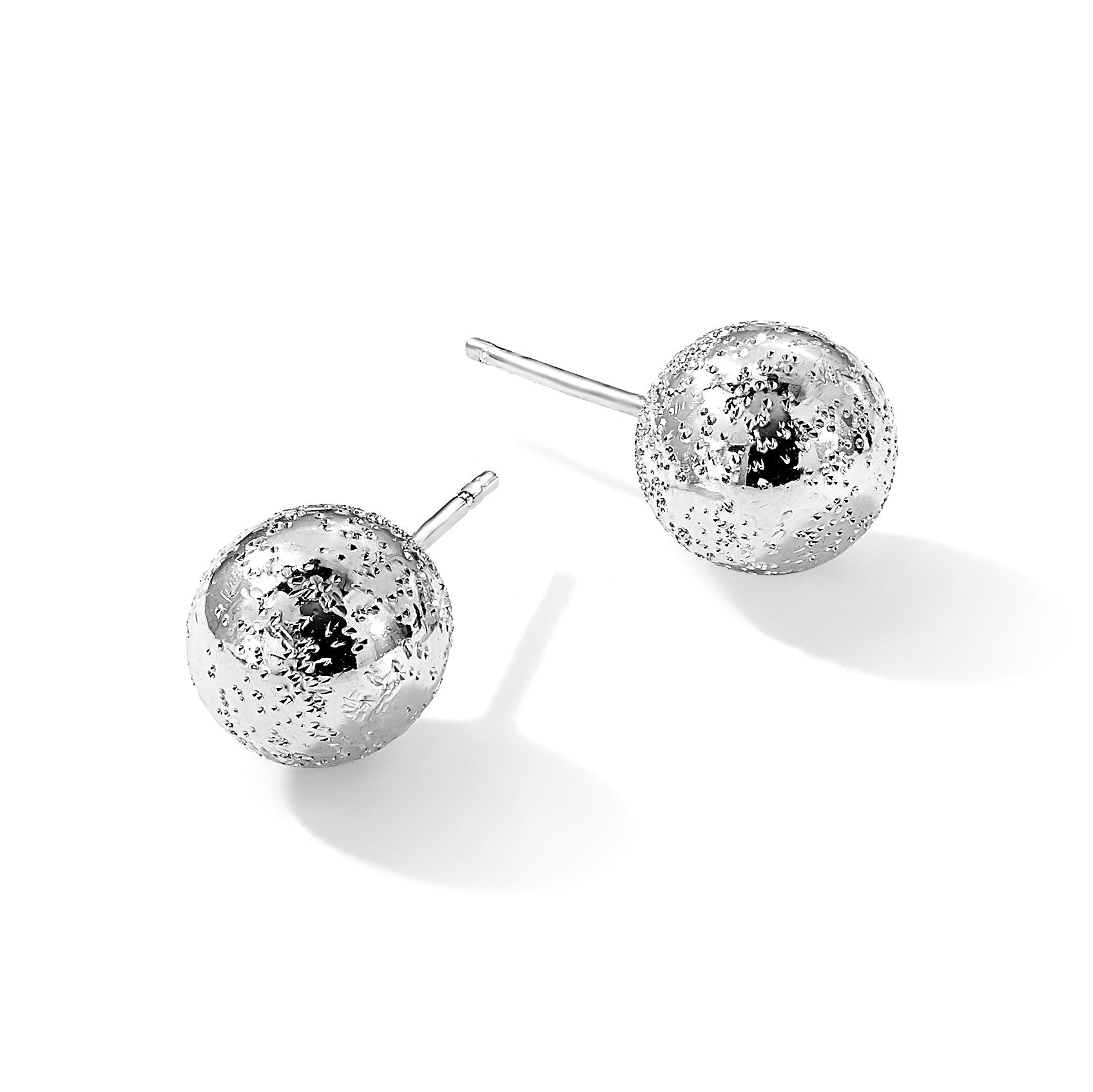 Sterlingsilber Rhod Radiant Essence 10mm Kugel Ohrstecker