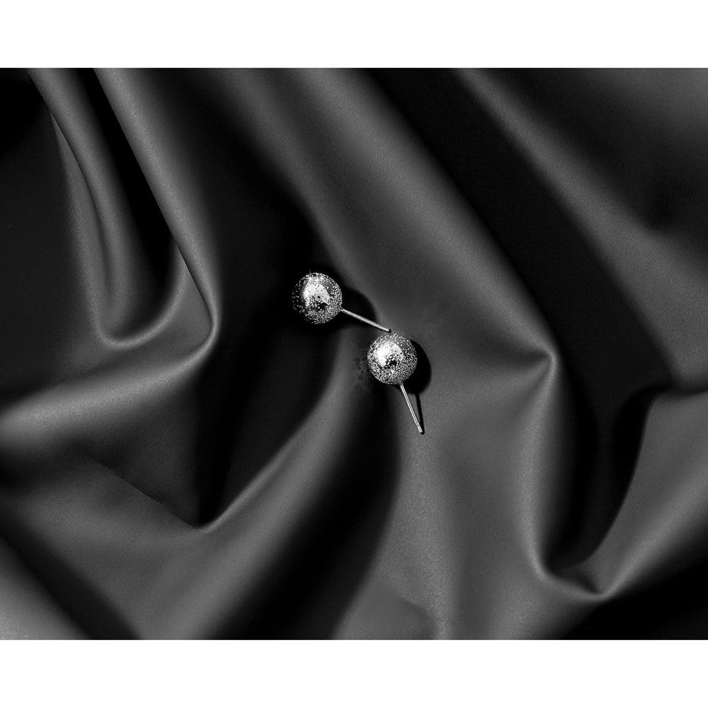 Sterlingsilber Rhod Radiant Essence 10mm Kugel Ohrstecker