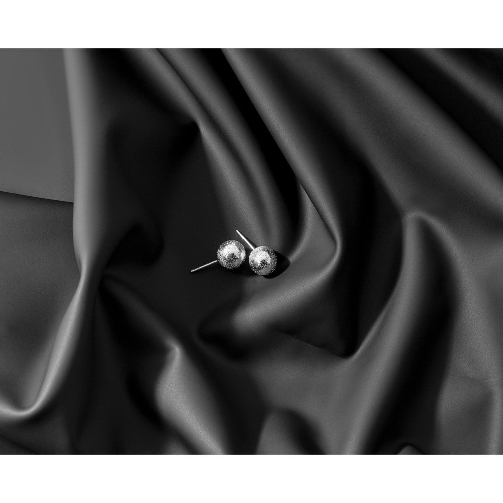 Sterlingsilber Rhod Radiant Essence 10mm Kugel Ohrstecker