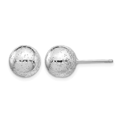 Sterlingsilber Rhod Radiant Essence 10mm Kugel Ohrstecker