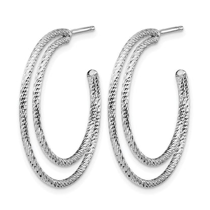 Sterlingsilber Rhodiniert Diamantiert Creolen