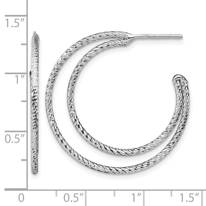Sterlingsilber Rhodiniert Diamantiert Creolen