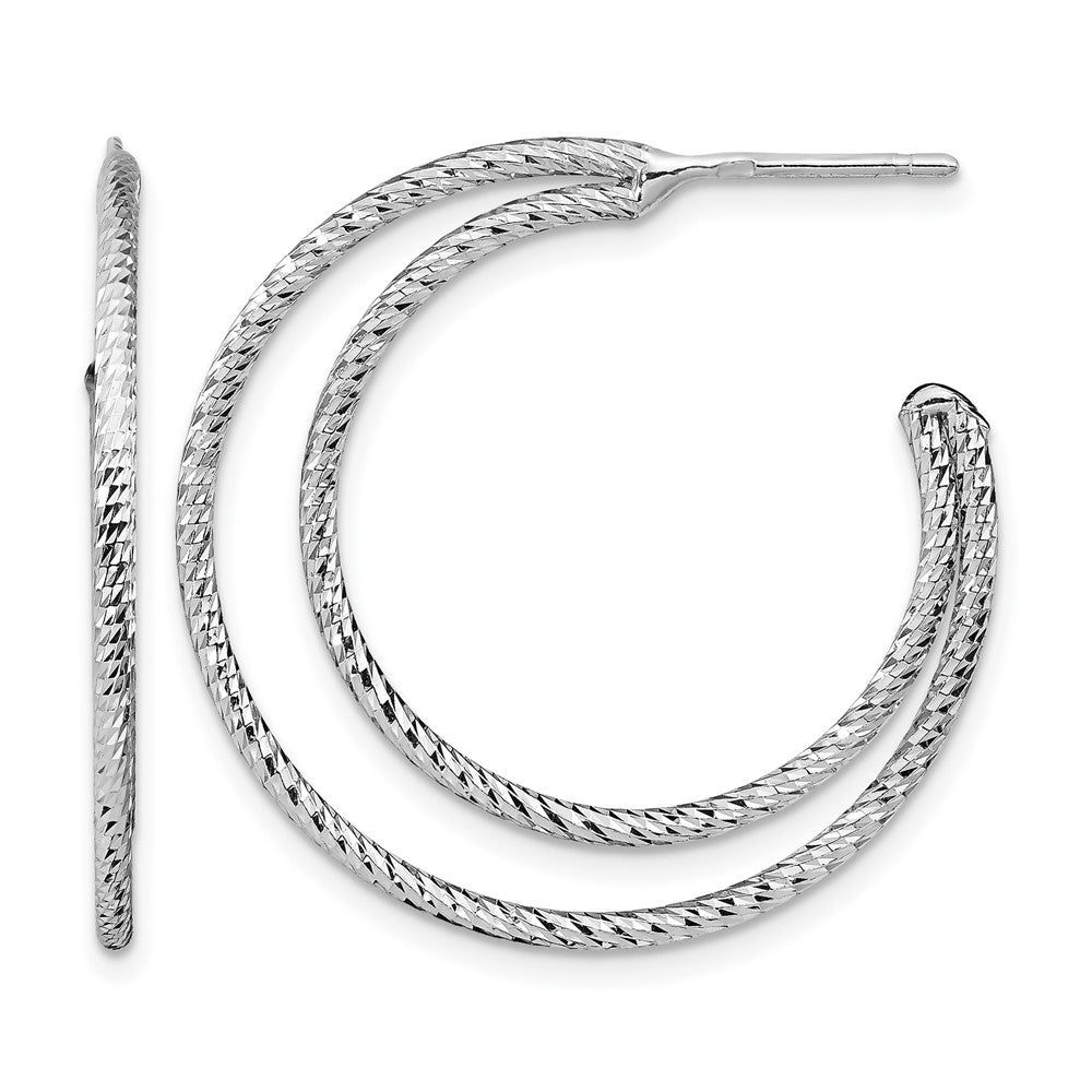 Sterlingsilber Rhodiniert Diamantiert Creolen