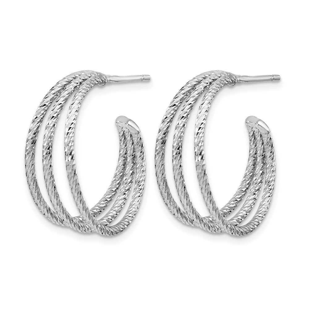 Sterlingsilber Rhodiniert Diamantiert J Creolen