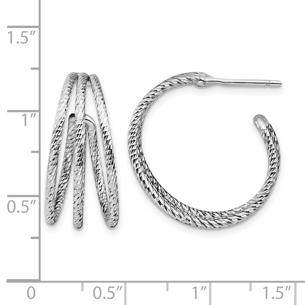 Sterlingsilber Rhodiniert Diamantiert J Creolen