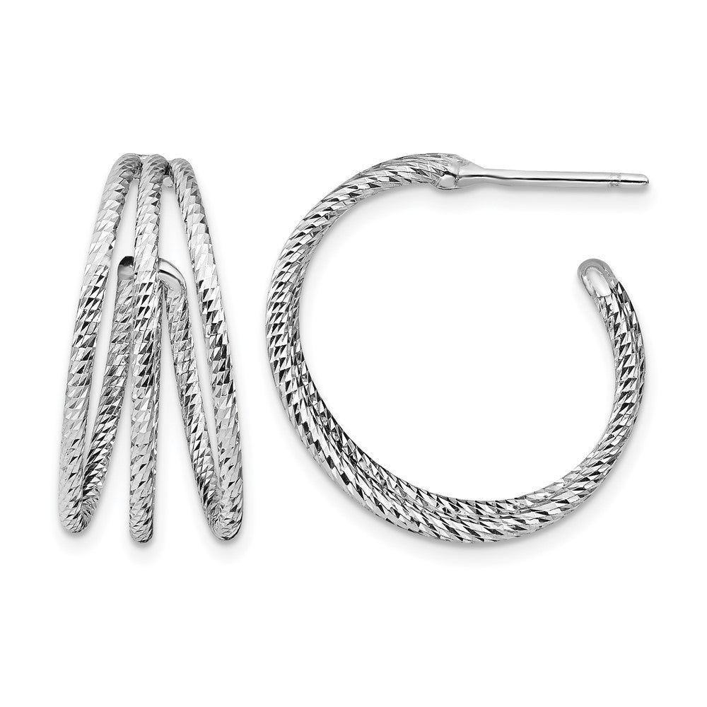 Sterlingsilber Rhodiniert Diamantiert J Creolen