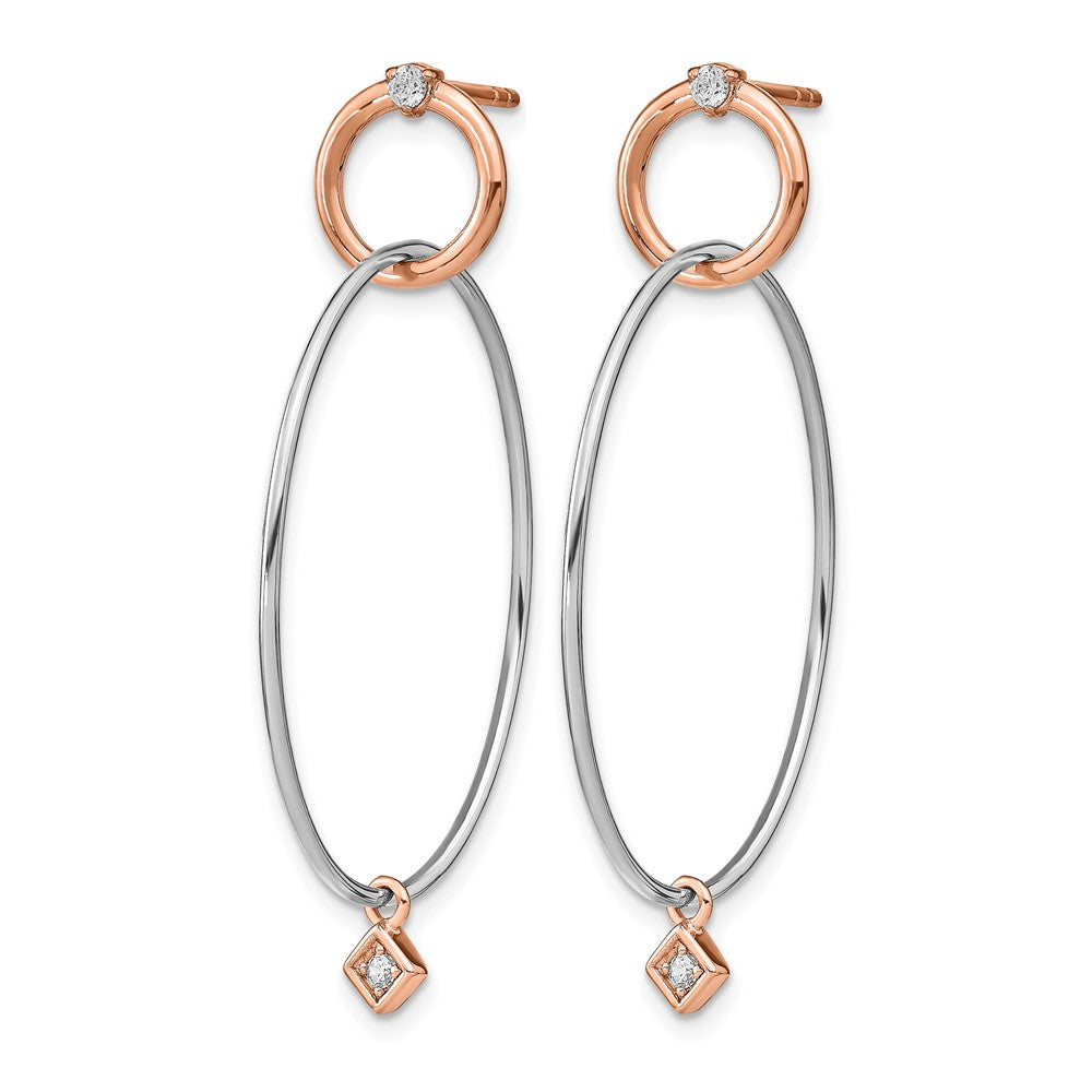 Sterlingsilber Rose Vergoldet Rhd Platin Zirkonia Stecker Ohrhänger