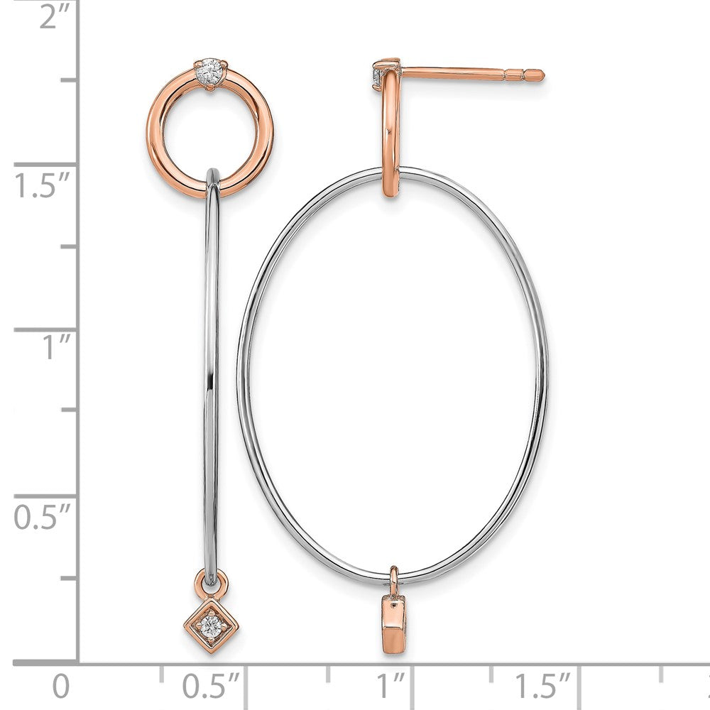 Sterlingsilber Rose Vergoldet Rhd Platin Zirkonia Stecker Ohrhänger