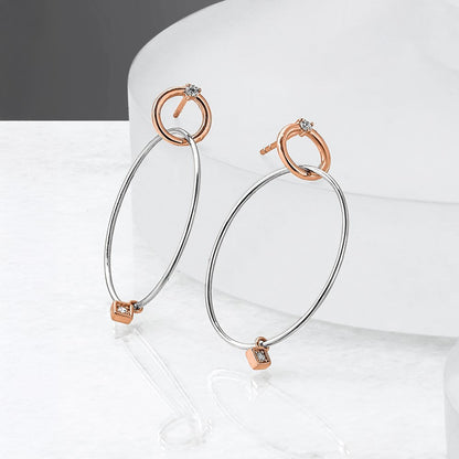 Sterlingsilber Rose Vergoldet Rhd Platin Zirkonia Stecker Ohrhänger