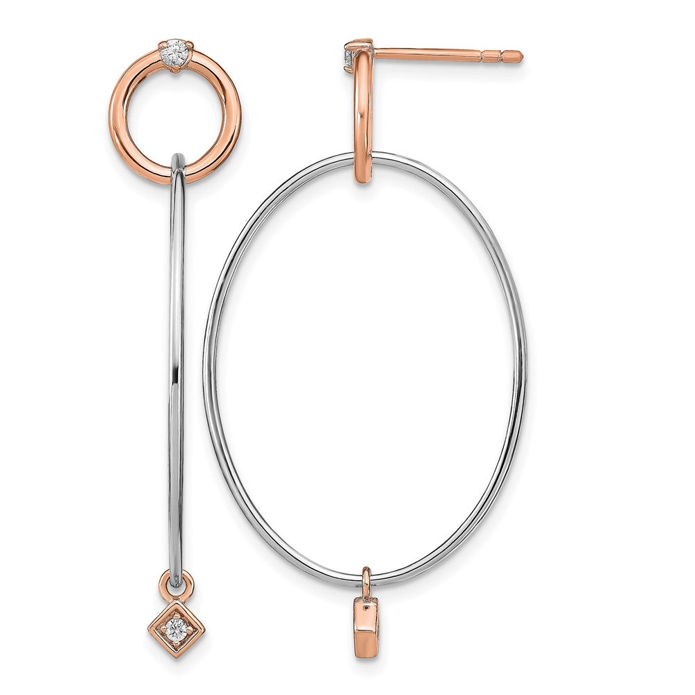 Sterlingsilber Rose Vergoldet Rhd Platin Zirkonia Stecker Ohrhänger