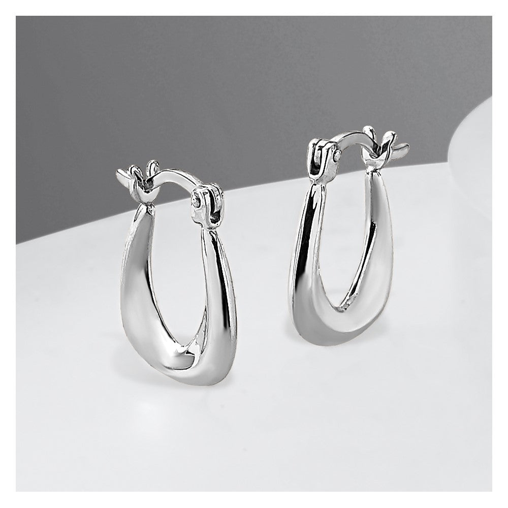 Sterlingsilber Rhodiniert Huggie Ohrringe