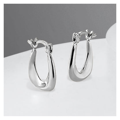 Sterlingsilber Rhodiniert Huggie Ohrringe