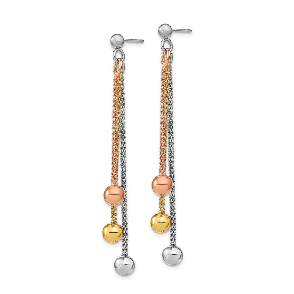 Sterlingsilber Rose & Gelb Vergoldet Stecker Ohrhänger