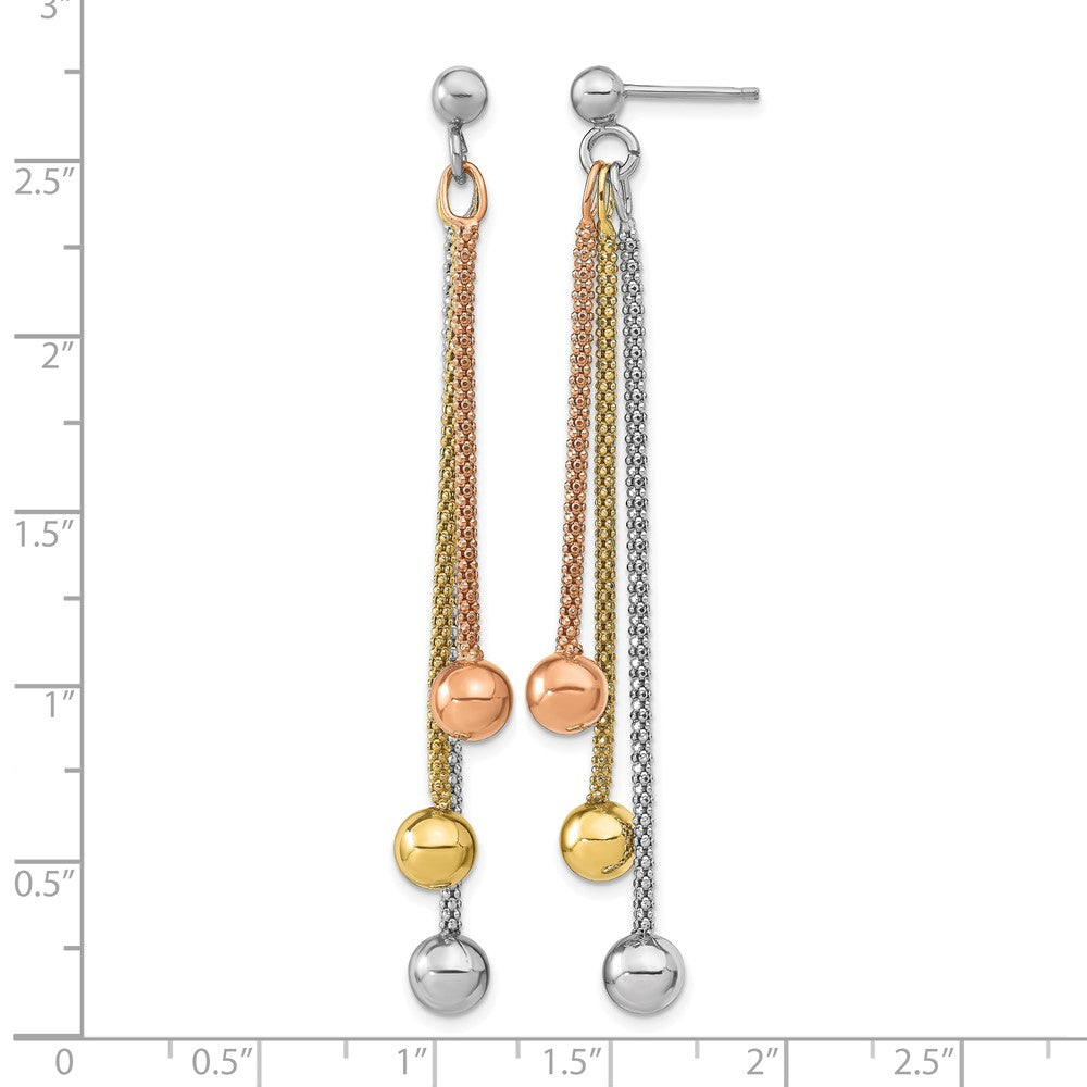 Sterlingsilber Rose & Gelb Vergoldet Stecker Ohrhänger