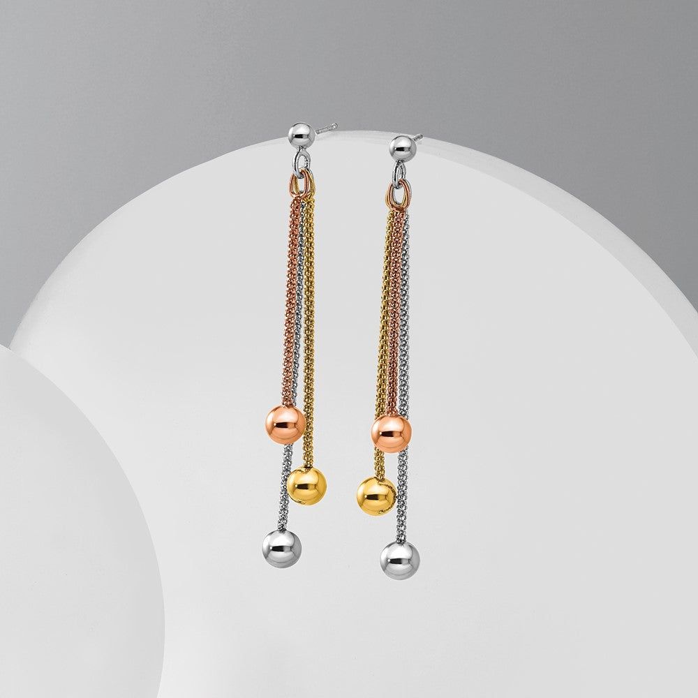 Sterlingsilber Rose & Gelb Vergoldet Stecker Ohrhänger