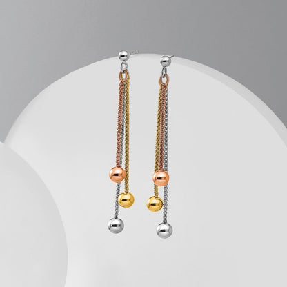 Sterlingsilber Rose & Gelb Vergoldet Stecker Ohrhänger