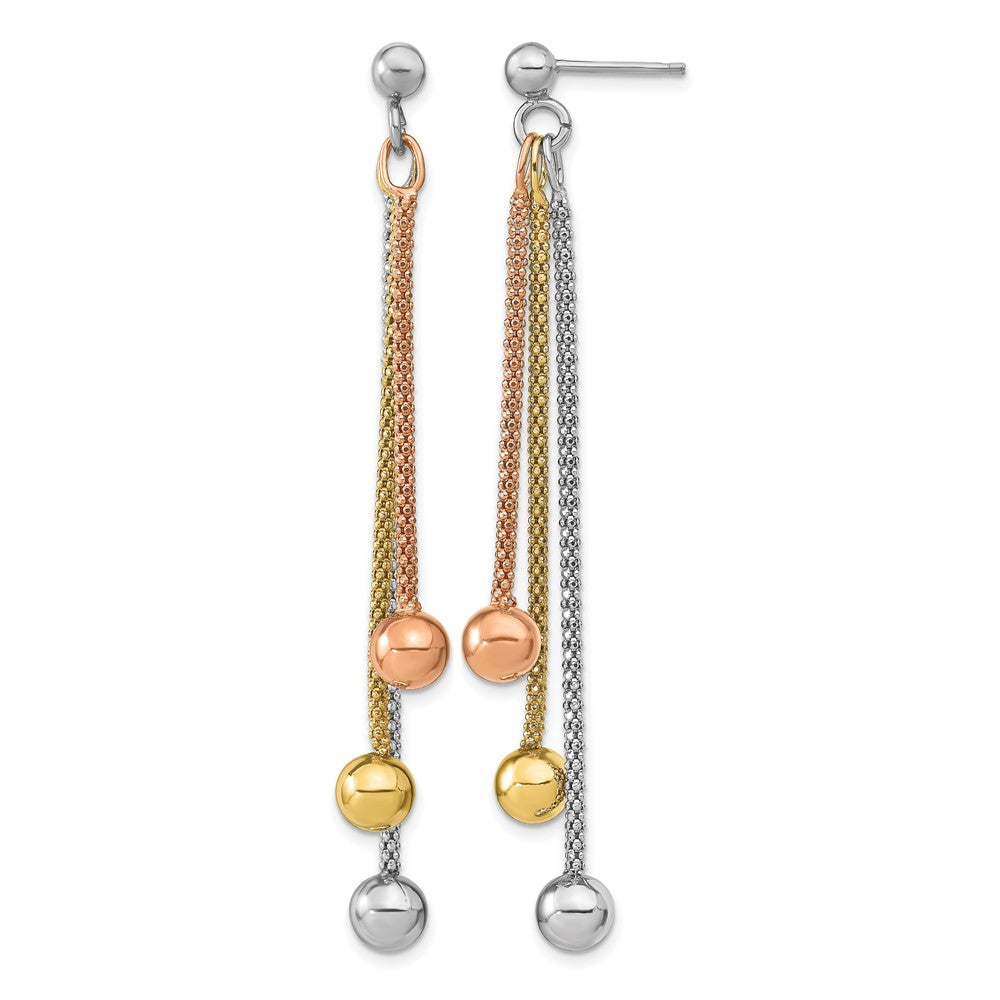 Sterlingsilber Rose & Gelb Vergoldet Stecker Ohrhänger