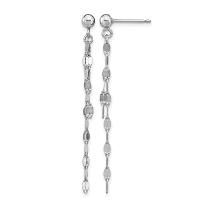Sterlingsilber Rhodiniert Poliert Stecker Ohrhänger