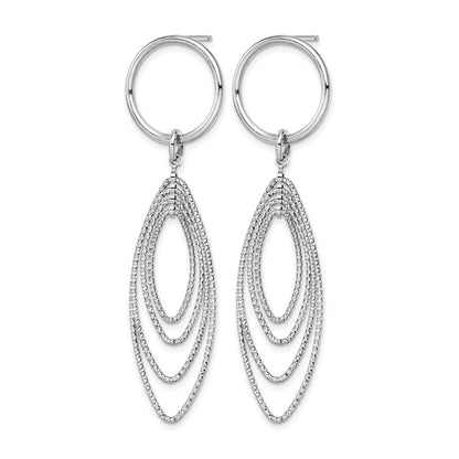 Sterlingsilber Rhodiniert Stecker Ohrhänger