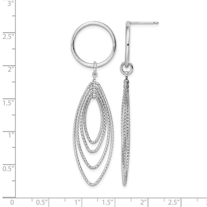 Sterlingsilber Rhodiniert Stecker Ohrhänger
