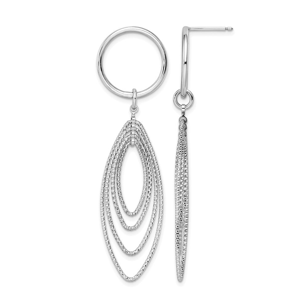 Sterlingsilber Rhodiniert Stecker Ohrhänger