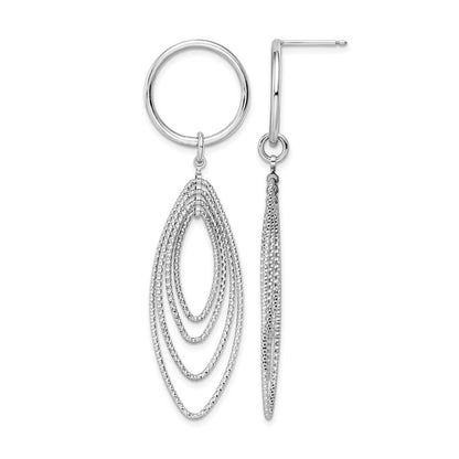 Sterlingsilber Rhodiniert Stecker Ohrhänger