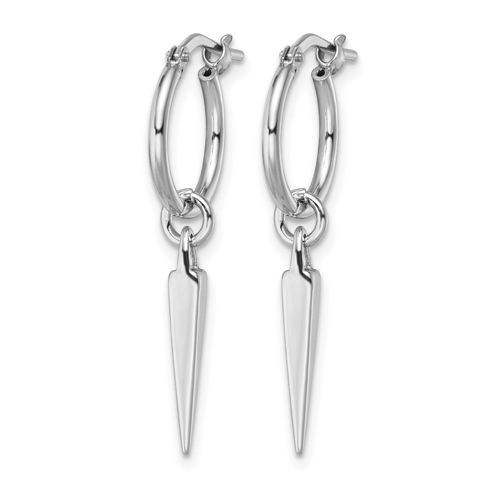 Sterlingsilber Rhodium Pl Creole mit Ohrhänger