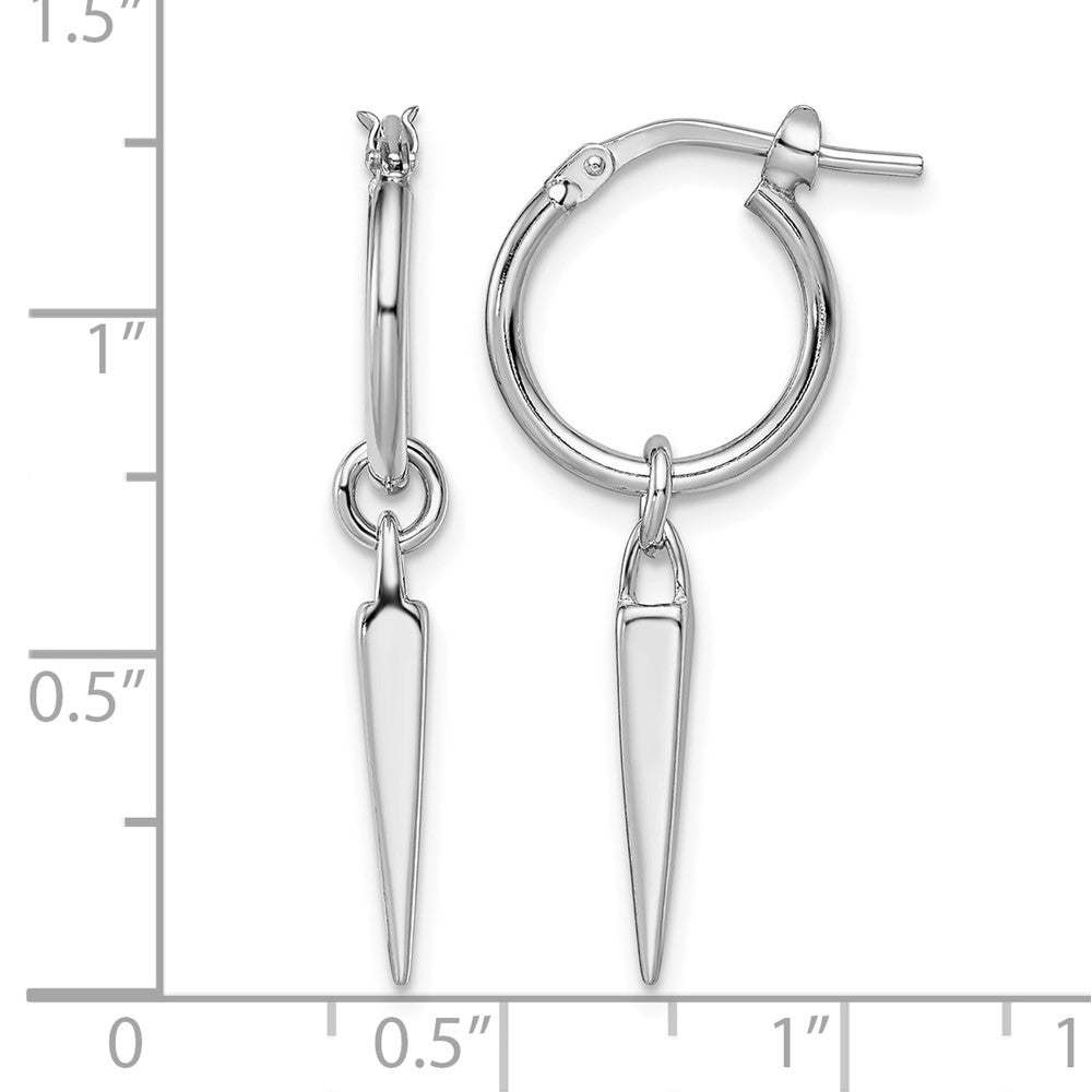 Sterlingsilber Rhodium Pl Creole mit Ohrhänger
