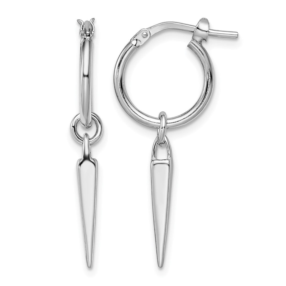 Sterlingsilber Rhodium Pl Creole mit Ohrhänger