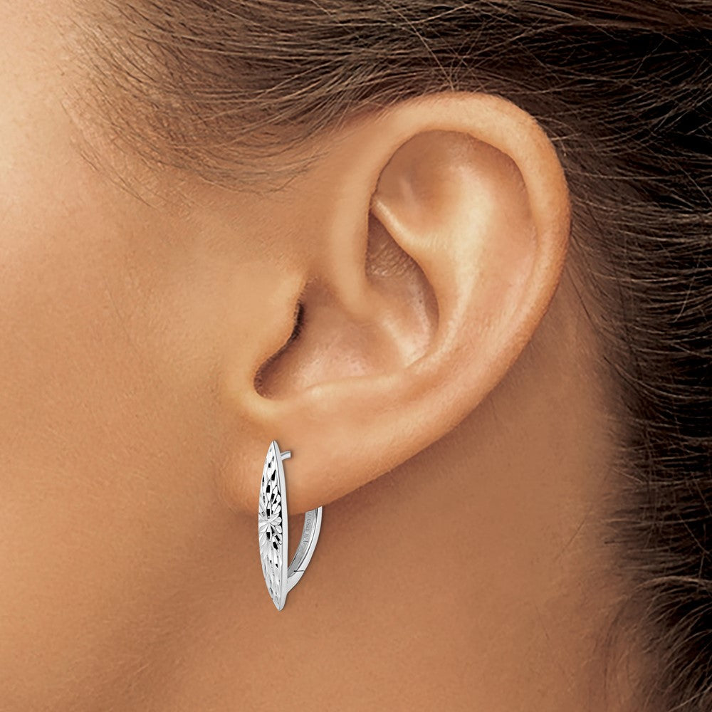 Sterlingsilber Rhodiniert Diamantiert Creolen