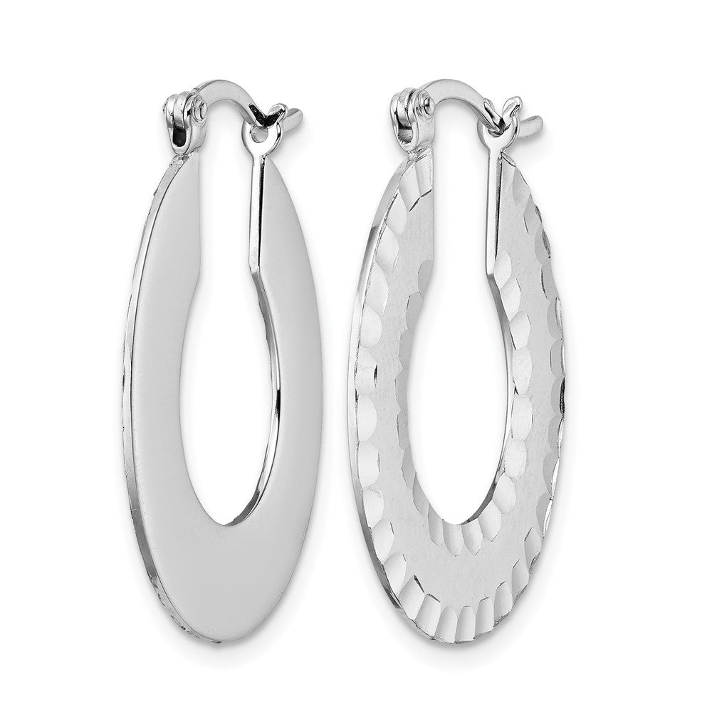 Sterlingsilber Radiant Essence Ss Rhodiniert Gebürstet Diamantiert Creolen