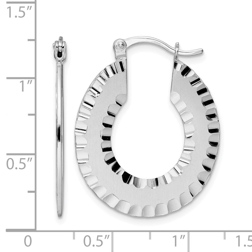 Sterlingsilber Radiant Essence Ss Rhodiniert Gebürstet Diamantiert Creolen