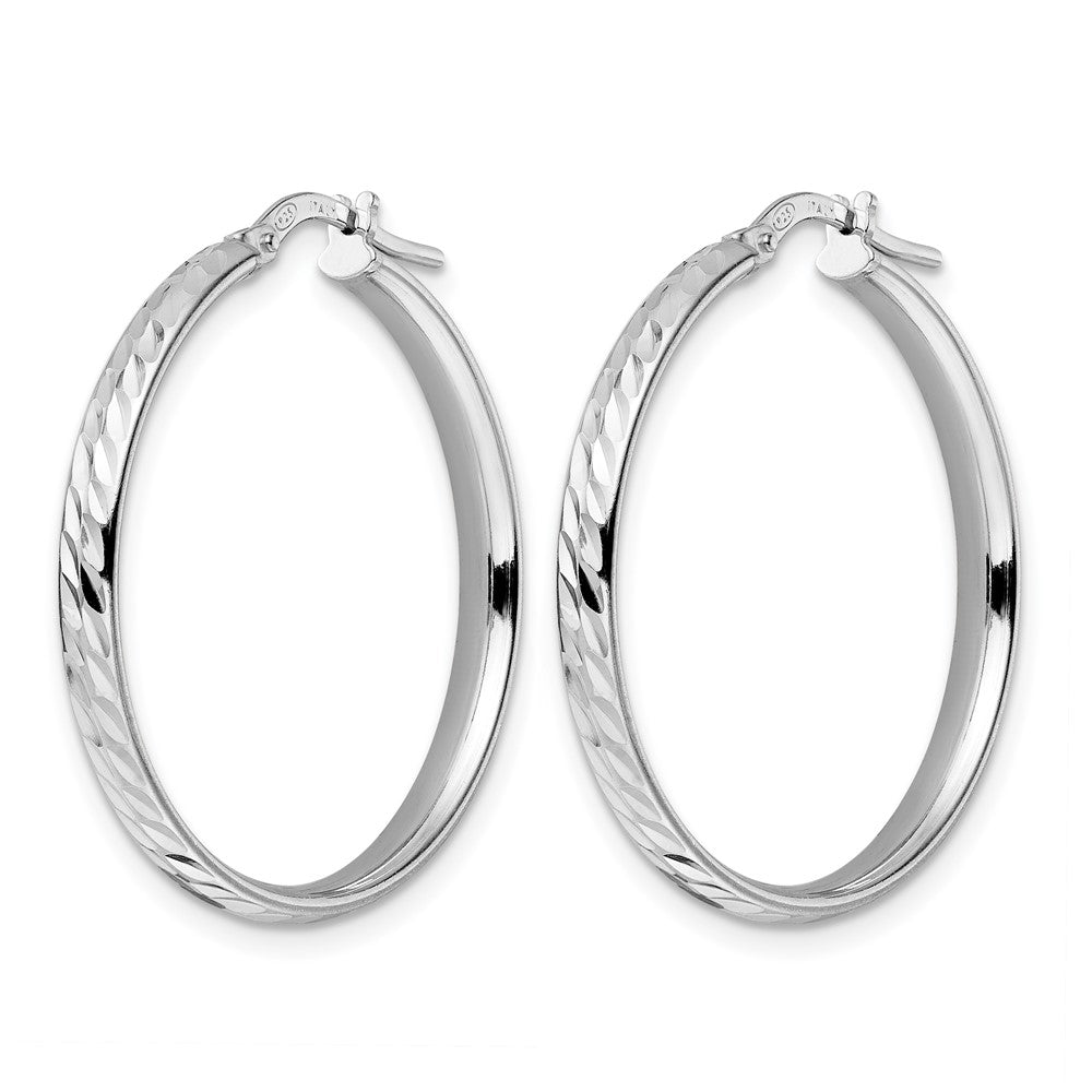 Sterlingsilber Rhodiniert Poliert Diamantiert Creolen